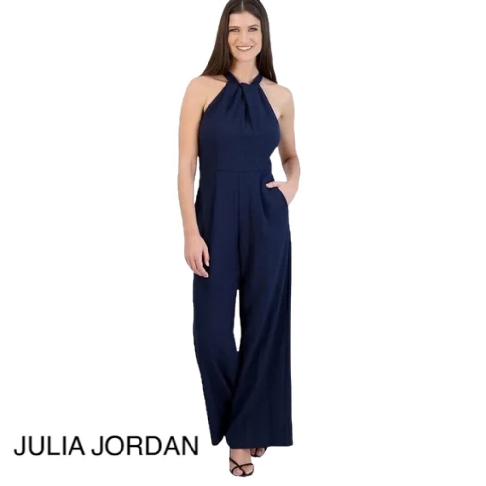 Julia Jordan Women's Sleeveless Knot Neck Wide Leg Jumpsuit, Size 6, EUC